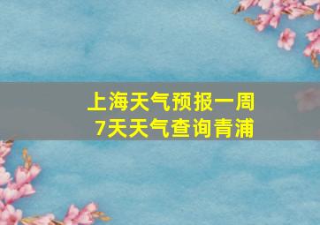 上海天气预报一周7天天气查询青浦