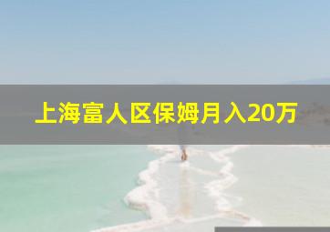 上海富人区保姆月入20万