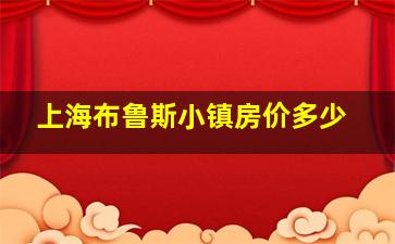 上海布鲁斯小镇房价多少