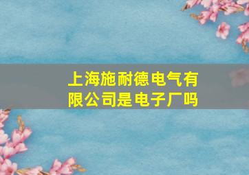 上海施耐德电气有限公司是电子厂吗