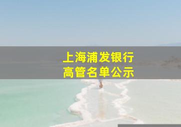 上海浦发银行高管名单公示