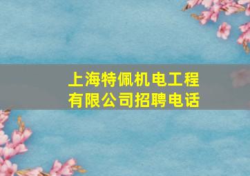 上海特佩机电工程有限公司招聘电话