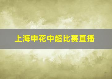 上海申花中超比赛直播