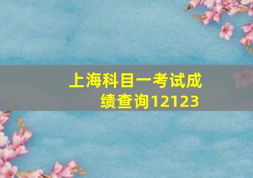 上海科目一考试成绩查询12123