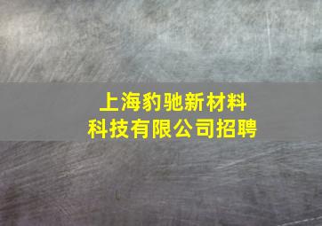 上海豹驰新材料科技有限公司招聘