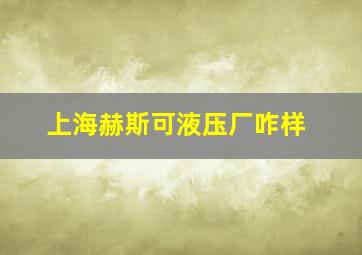 上海赫斯可液压厂咋样