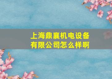 上海鼎襄机电设备有限公司怎么样啊