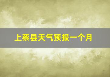 上蔡县天气预报一个月