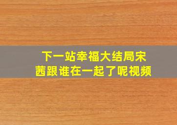 下一站幸福大结局宋茜跟谁在一起了呢视频