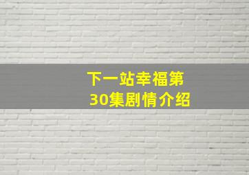 下一站幸福第30集剧情介绍