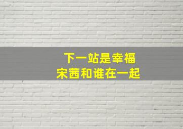 下一站是幸福宋茜和谁在一起