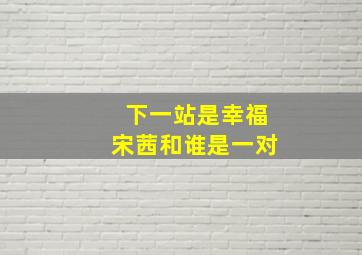 下一站是幸福宋茜和谁是一对