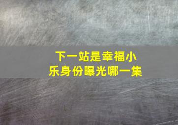 下一站是幸福小乐身份曝光哪一集