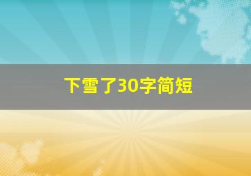 下雪了30字简短