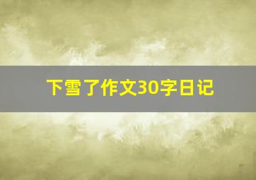 下雪了作文30字日记