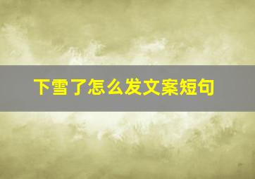 下雪了怎么发文案短句