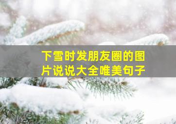 下雪时发朋友圈的图片说说大全唯美句子