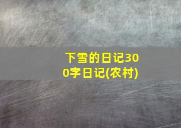 下雪的日记300字日记(农村)