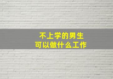 不上学的男生可以做什么工作