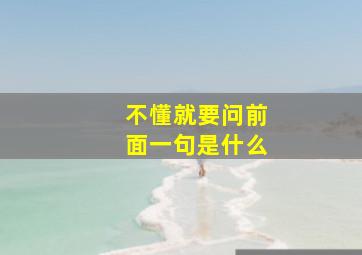 不懂就要问前面一句是什么