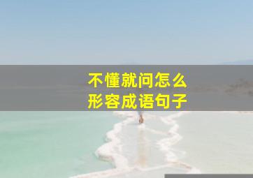 不懂就问怎么形容成语句子