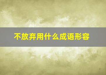 不放弃用什么成语形容