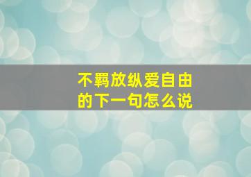 不羁放纵爱自由的下一句怎么说