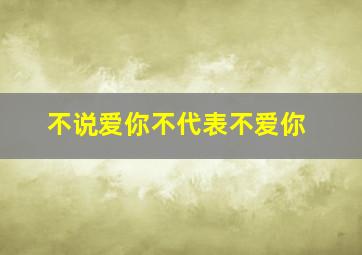 不说爱你不代表不爱你