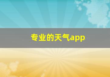 专业的天气app