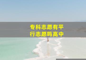 专科志愿有平行志愿吗高中