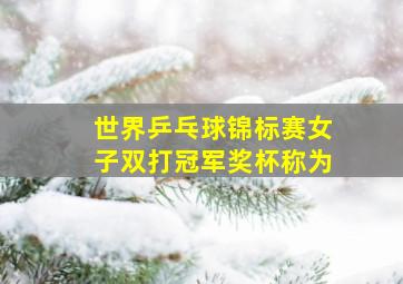 世界乒乓球锦标赛女子双打冠军奖杯称为