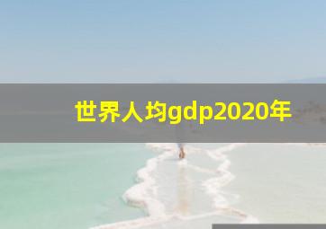 世界人均gdp2020年