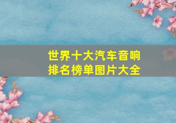 世界十大汽车音响排名榜单图片大全