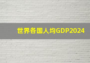 世界各国人均GDP2024