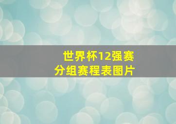 世界杯12强赛分组赛程表图片