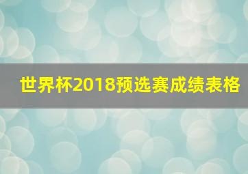 世界杯2018预选赛成绩表格