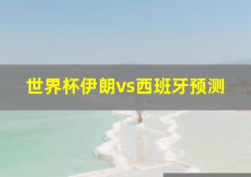 世界杯伊朗vs西班牙预测