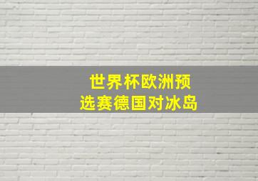 世界杯欧洲预选赛德国对冰岛