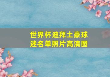 世界杯迪拜土豪球迷名单照片高清图