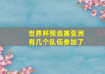 世界杯预选赛亚洲有几个队伍参加了