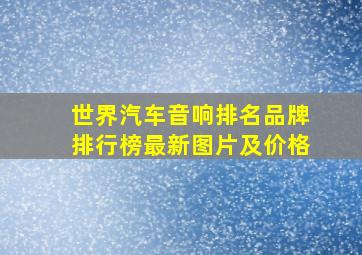 世界汽车音响排名品牌排行榜最新图片及价格