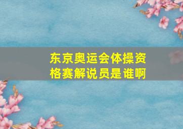 东京奥运会体操资格赛解说员是谁啊