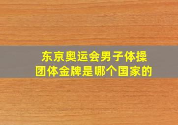 东京奥运会男子体操团体金牌是哪个国家的