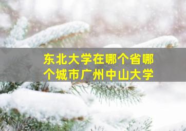 东北大学在哪个省哪个城市广州中山大学