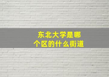 东北大学是哪个区的什么街道