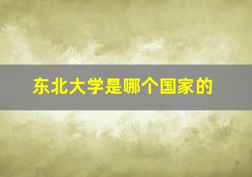 东北大学是哪个国家的