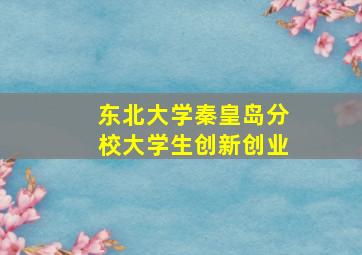 东北大学秦皇岛分校大学生创新创业