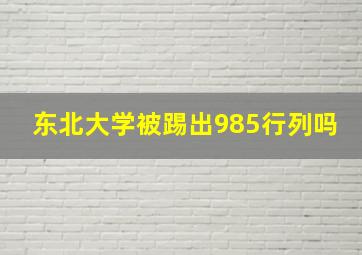 东北大学被踢出985行列吗