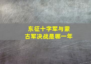 东征十字军与蒙古军决战是哪一年