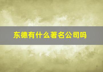 东德有什么著名公司吗